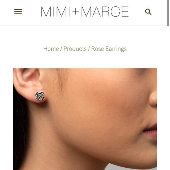 Rose Earrings with Rose Gold Vermeil 🌹 - Picture 4 of 5